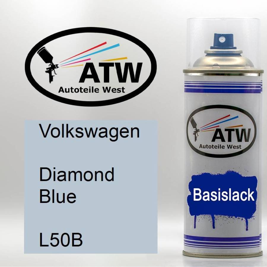 Volkswagen, Diamond Blue, L50B: 400ml Sprühdose, von ATW Autoteile West.